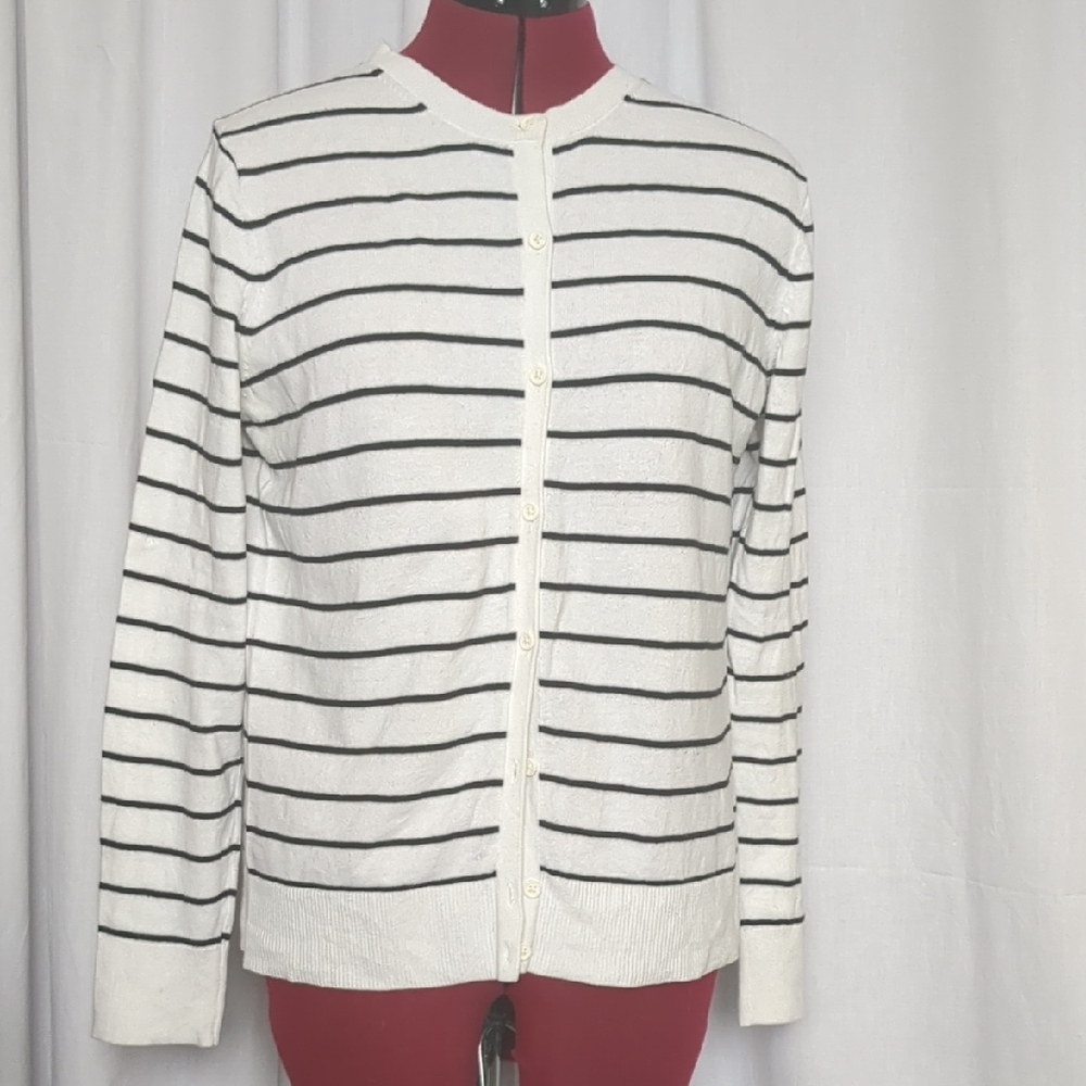 Striped Women's Sweater - Black and White